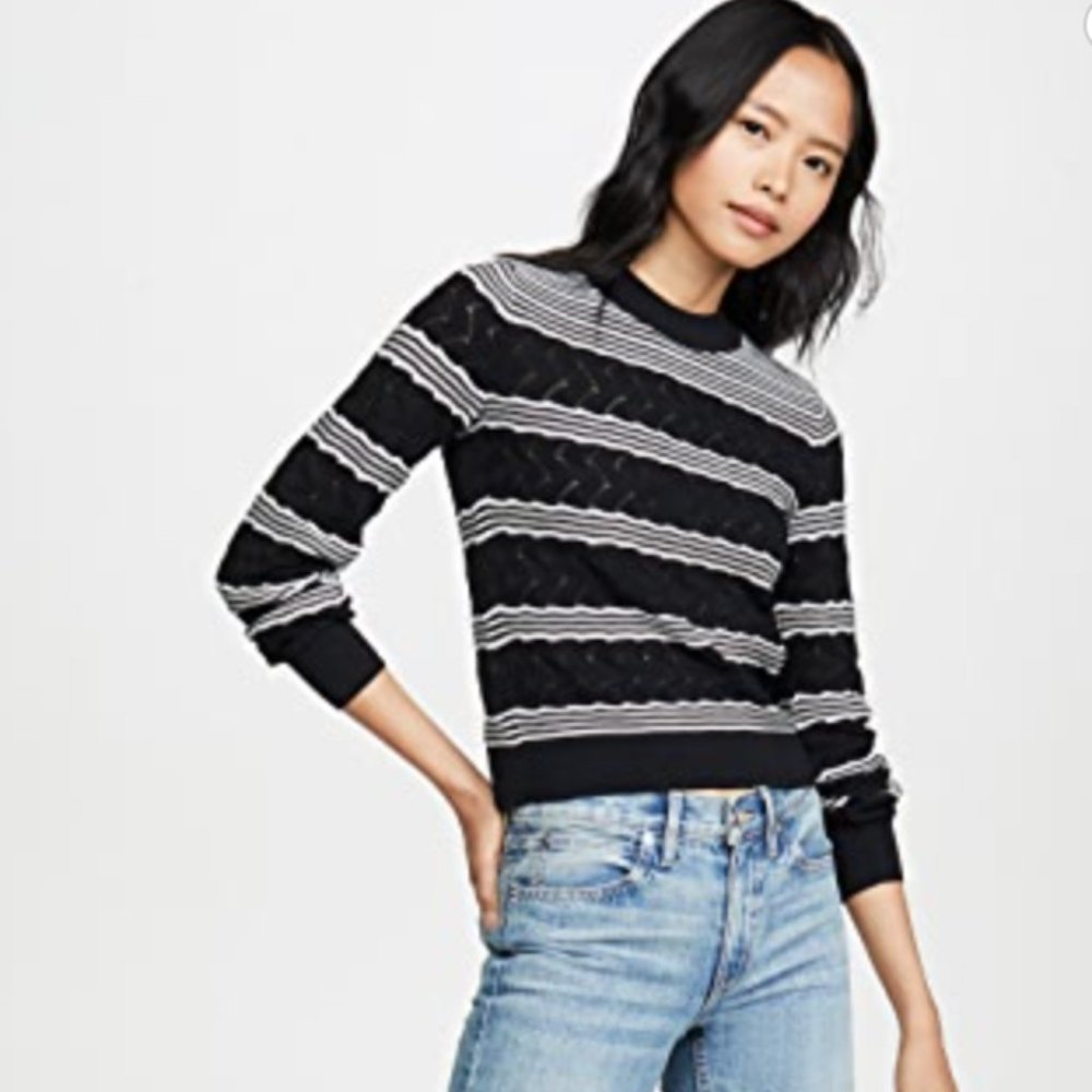 Club Monaco Striped Crew Neck Sweater